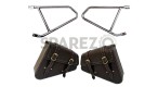 Royal Enfield GT Continental 650 Mounting Rails With Leather Pannier Pair Bags - SPAREZO